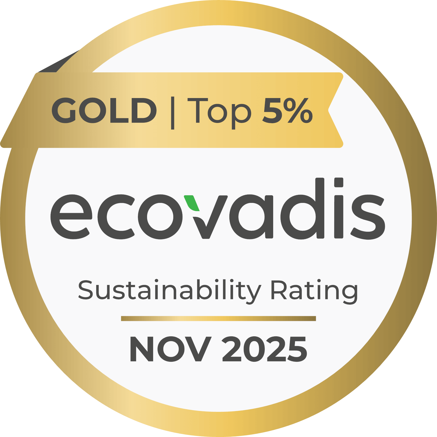 Ecovadis Sustainability Rating GOLD Top 5%